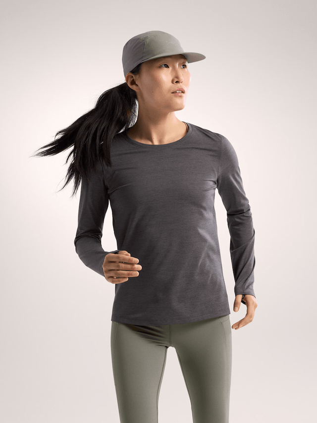 Taema Crew Neck Shirt LS Women's Black Heather - Arc'teryx Australia