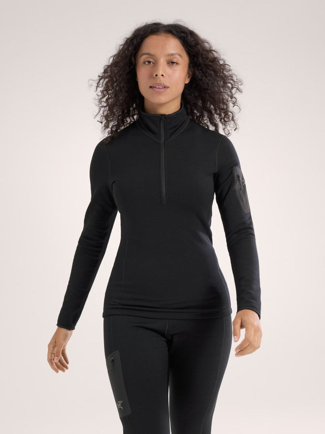 Kyanite Baselayer Zip Neck Women's Black - Arc'teryx Australia