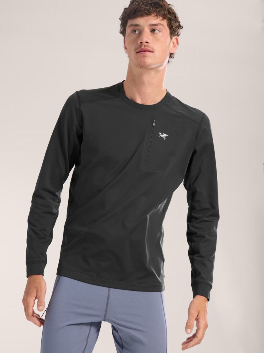 Rho LT Crew Neck Men's Black - Arc'teryx Australia
