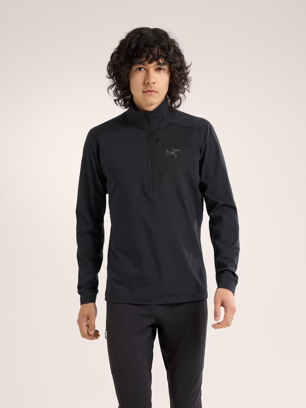 Rho LT Zip Neck Men's Black - Arc'teryx Australia