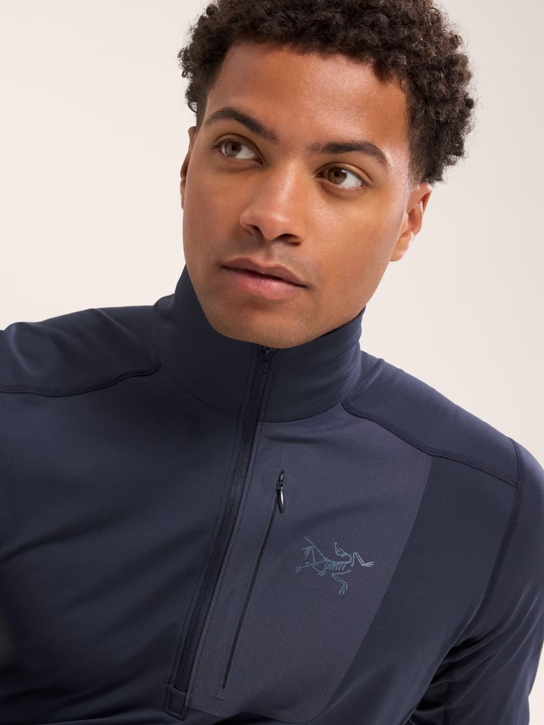 Rho LT Zip Neck Men's Black Sapphire - Arc'teryx Australia