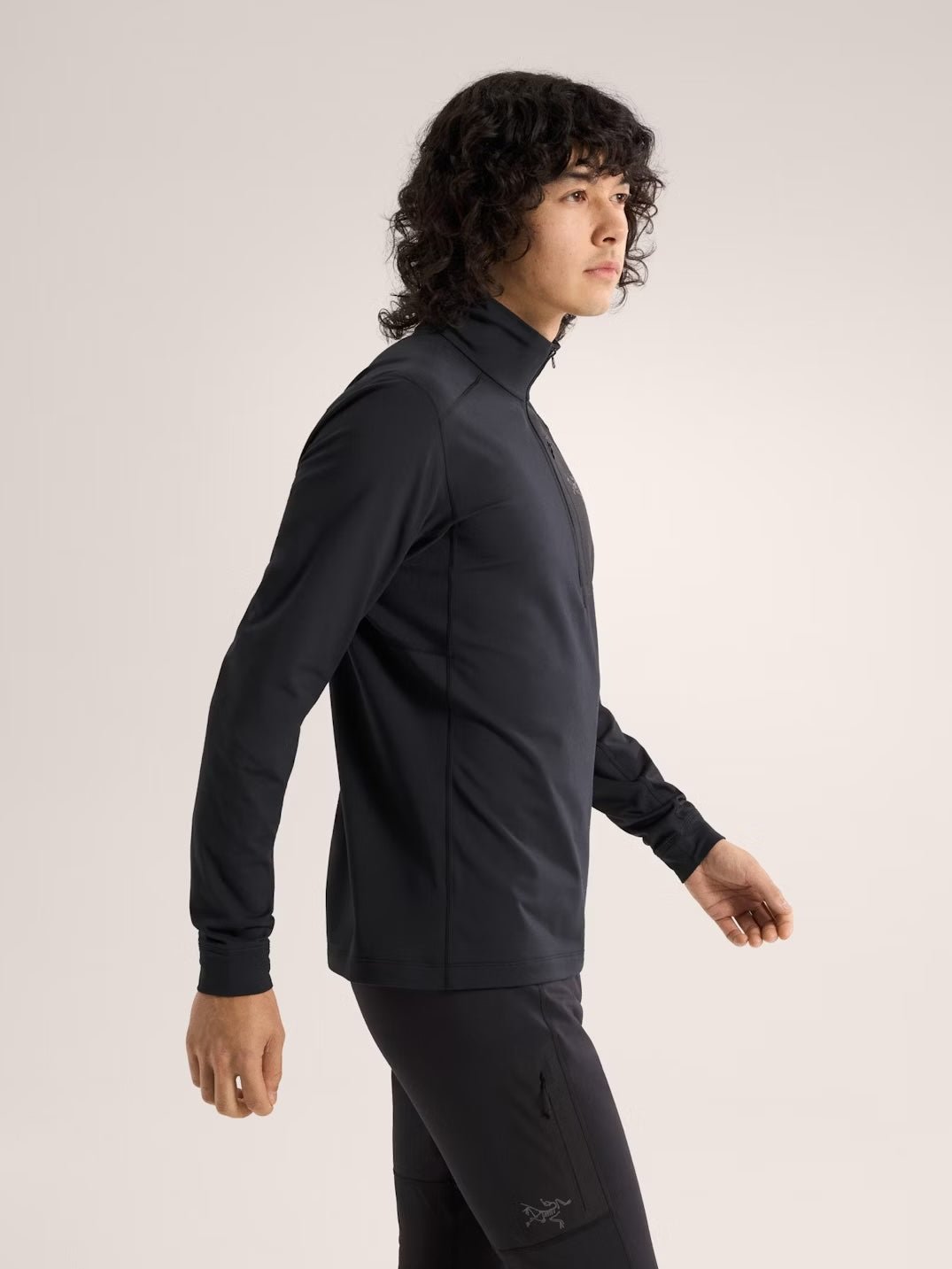 Rho LT Zip Neck Men's Black - Arc'teryx Australia
