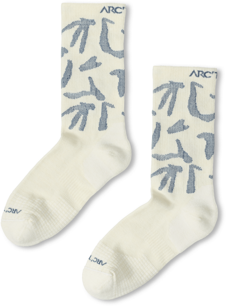 Merino Wool Grotto Mid Sock White / Stratus - Arc'teryx Australia