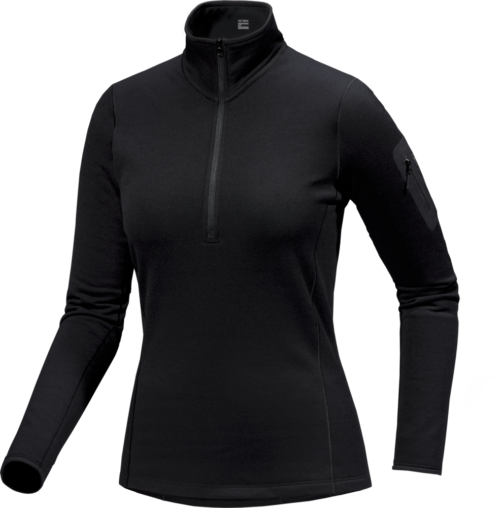 Kyanite Baselayer Zip Neck Women's Black - Arc'teryx Australia