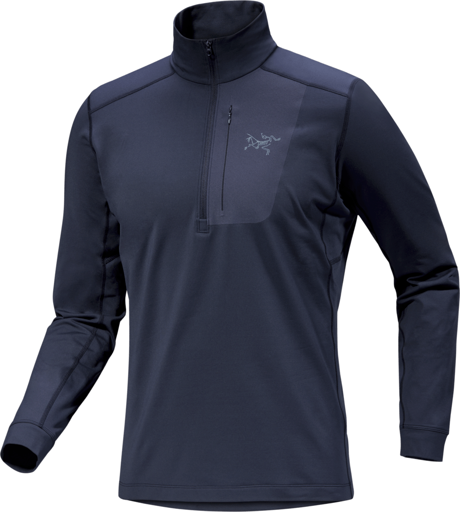 Rho LT Zip Neck Men's Black Sapphire - Arc'teryx Australia