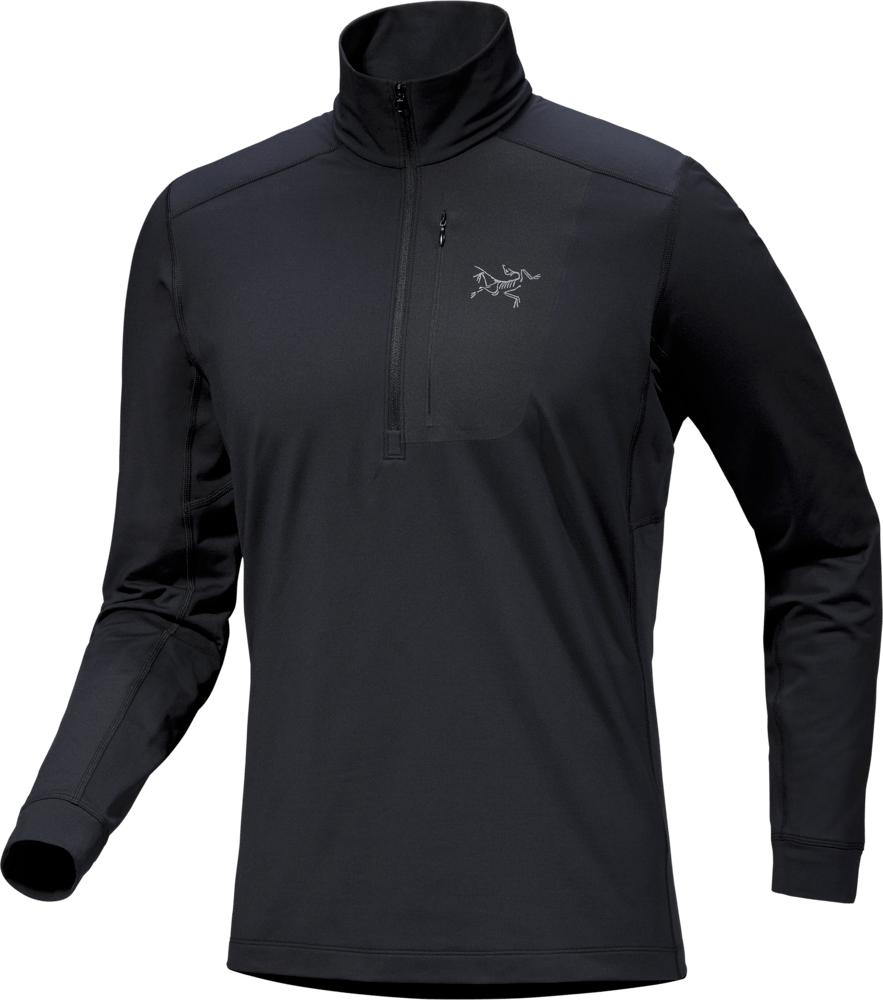 Rho LT Zip Neck Men's Black - Arc'teryx Australia