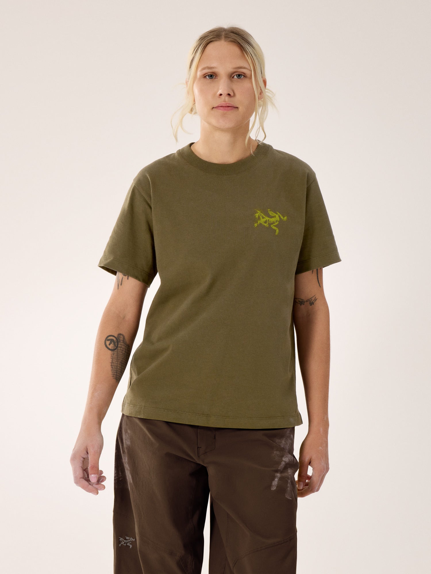 Kragg Cotton Bird Tile Crew Shirt SS Women's