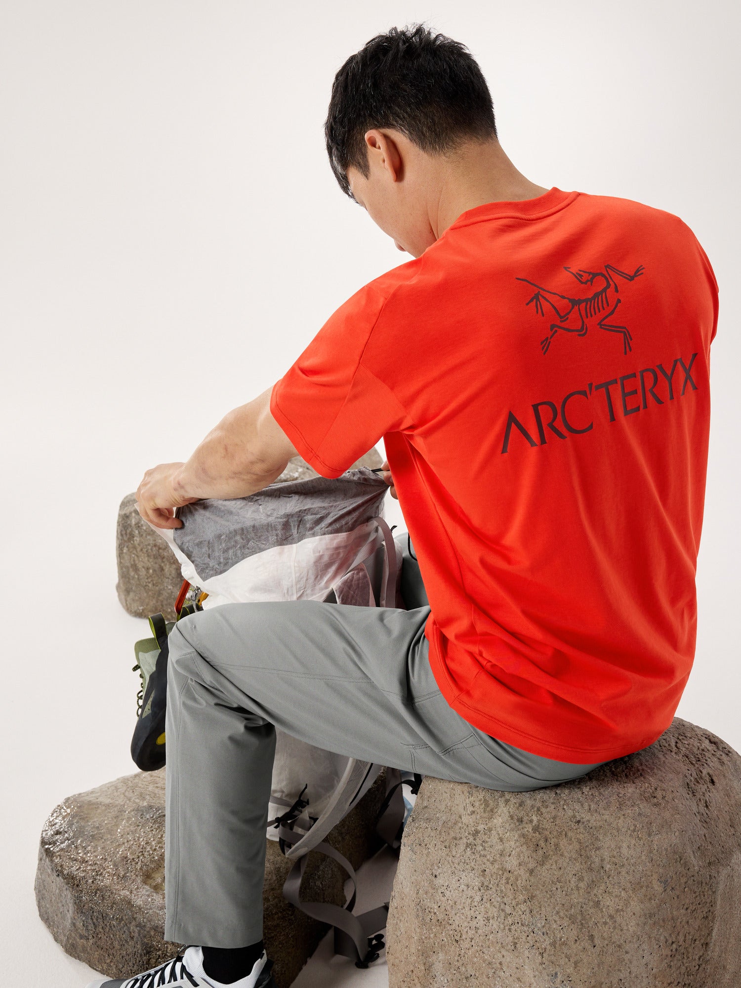 Kragg SL Cotton Bird Word Shirt SS Men's