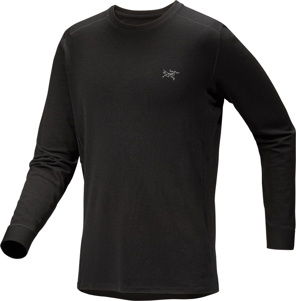 Rho Merino Wool Crew Neck LS Men's Black - Arc'teryx Australia
