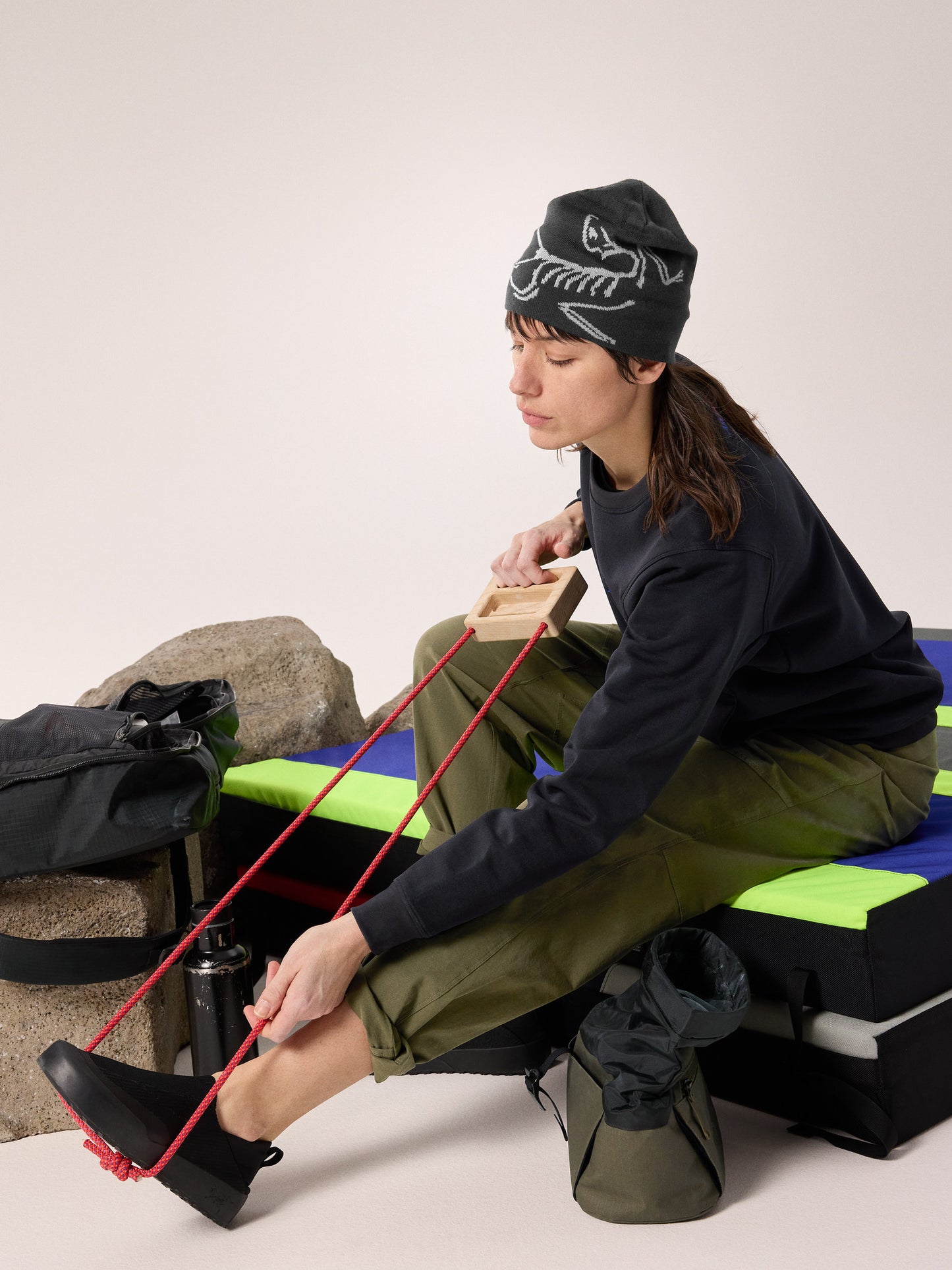 Aestas Crew Neck Pullover Women's Black/Multi - Arc'teryx Australia